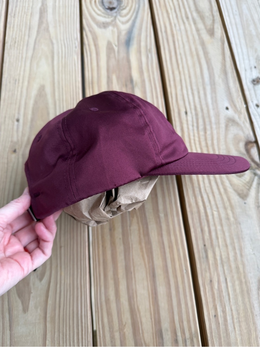 Stussy Jodie Strapback Burgundy Satin Hat Rare Adjustable View 3
